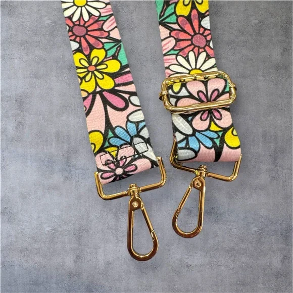 Floral Multicolor Bag Strap Purse strap replacement - Picture 3 of 4